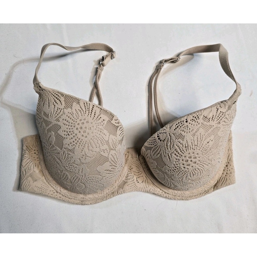 Aerie Women's Sunnie Demi Bra 34 D Underwire Lined Beige
